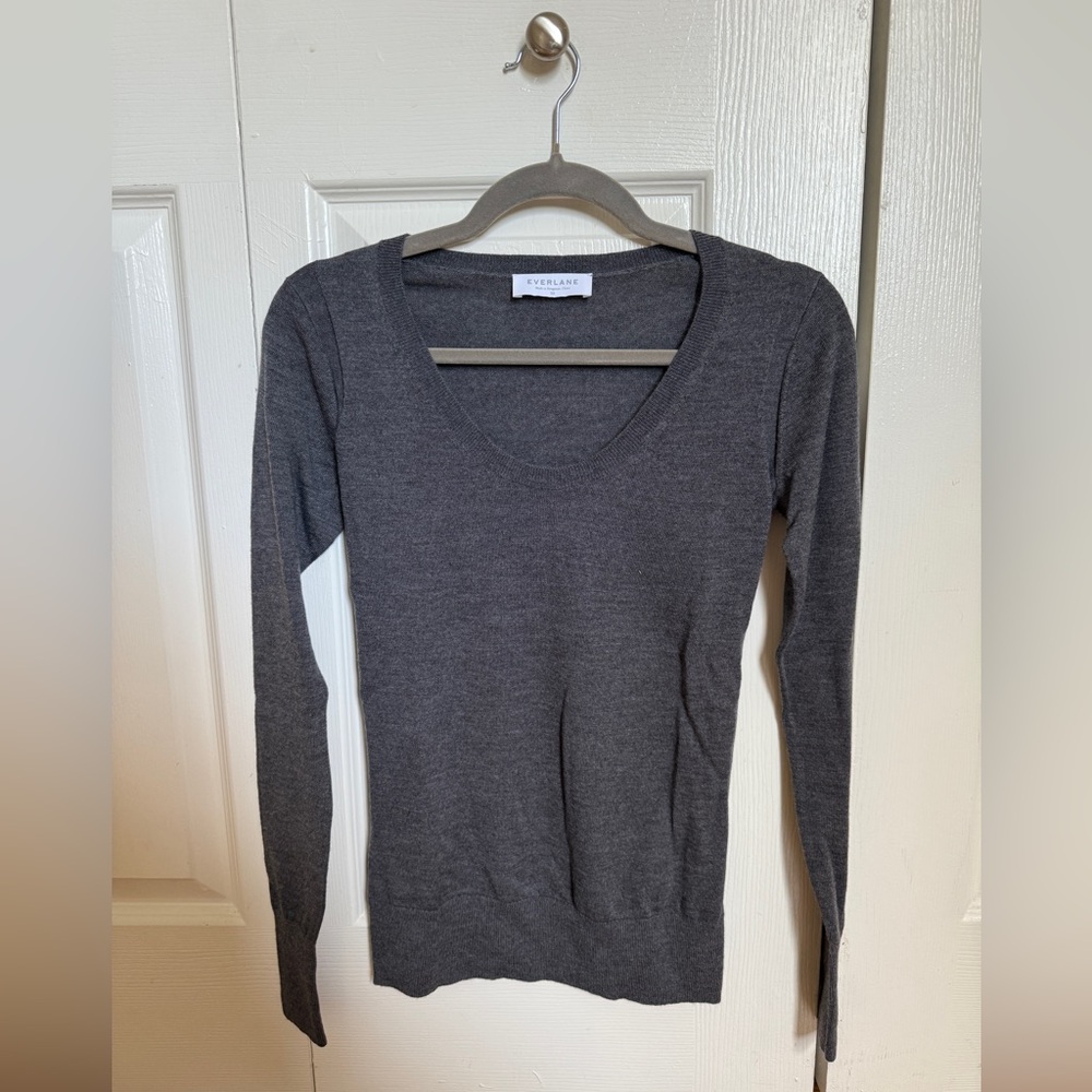 Everlane | Charcoal Gray Knit Top Sweater Size XS